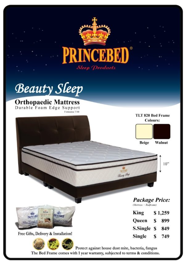 Beauty Sleep Euro Top Orthopedic Posture Spring Mattress + Bedframe
